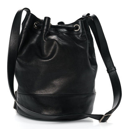 Saint Laurent Calfskin Medium Rider Bucket Bag Black 2 of 14