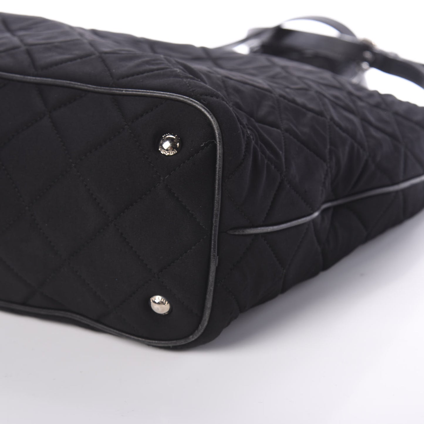 Tessuto Nylon Quilted Shopping Tote Black