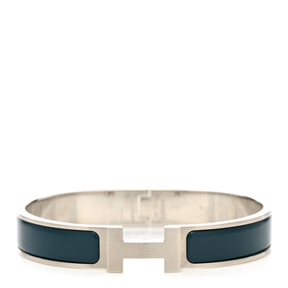 Hermes Matte Enamel Narrow Clic Clac HH Bracelet Bleu Biarritz 1 of 4
