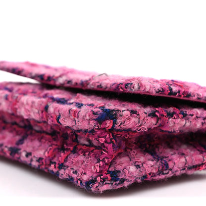 Chanel Tweed Quilted Wallet On Chain WOC Fuchsia Purple 11 of 11