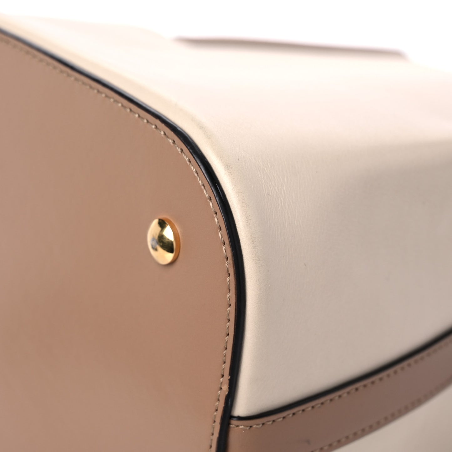 Calfskin Small Peggy Bucket Bag Cream