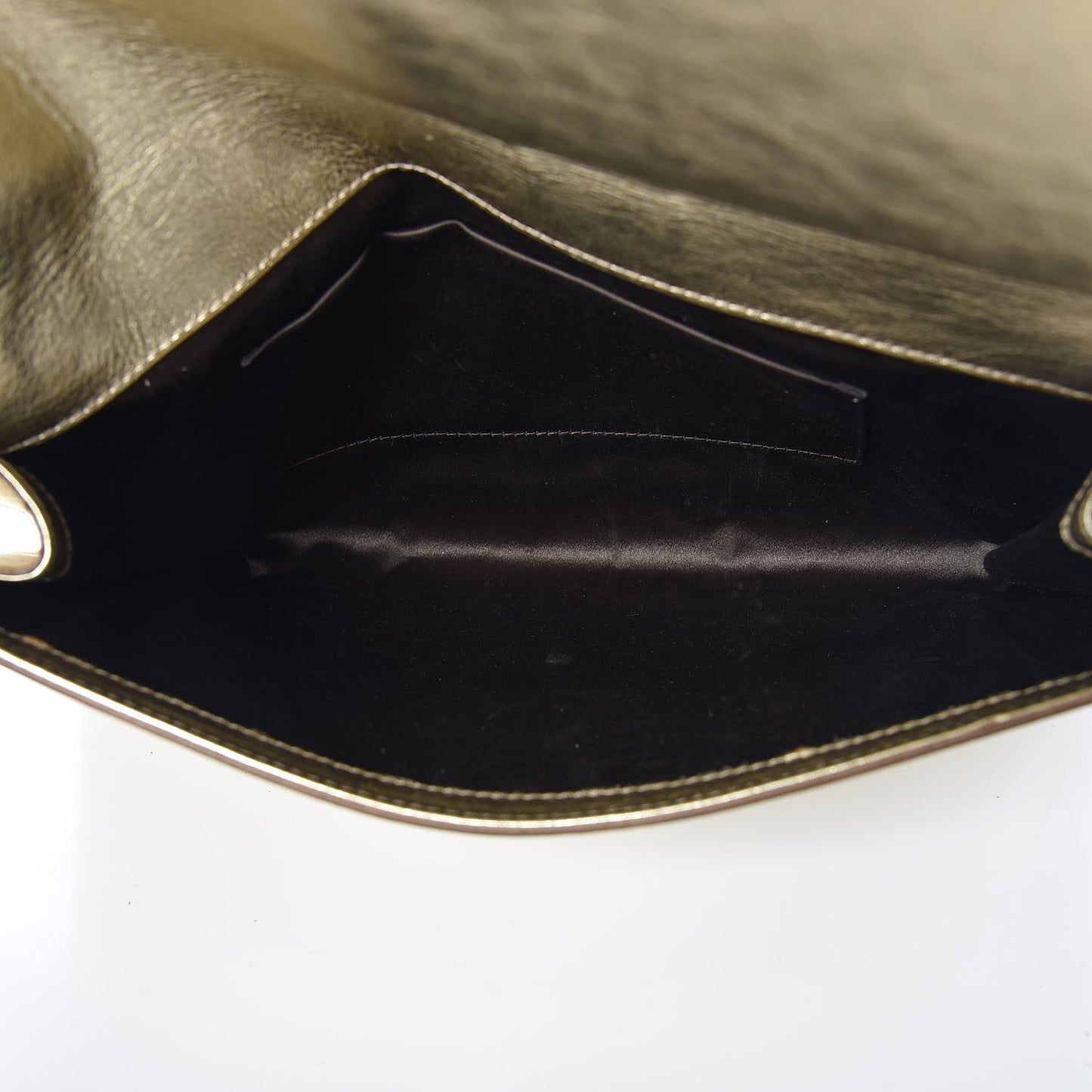 Metallic Calfskin Monogram Large Belle De Jour Clutch Gold