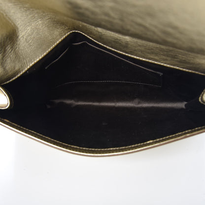 Saint Laurent Metallic Calfskin Monogram Large Belle De Jour Clutch Gold 5 of 8