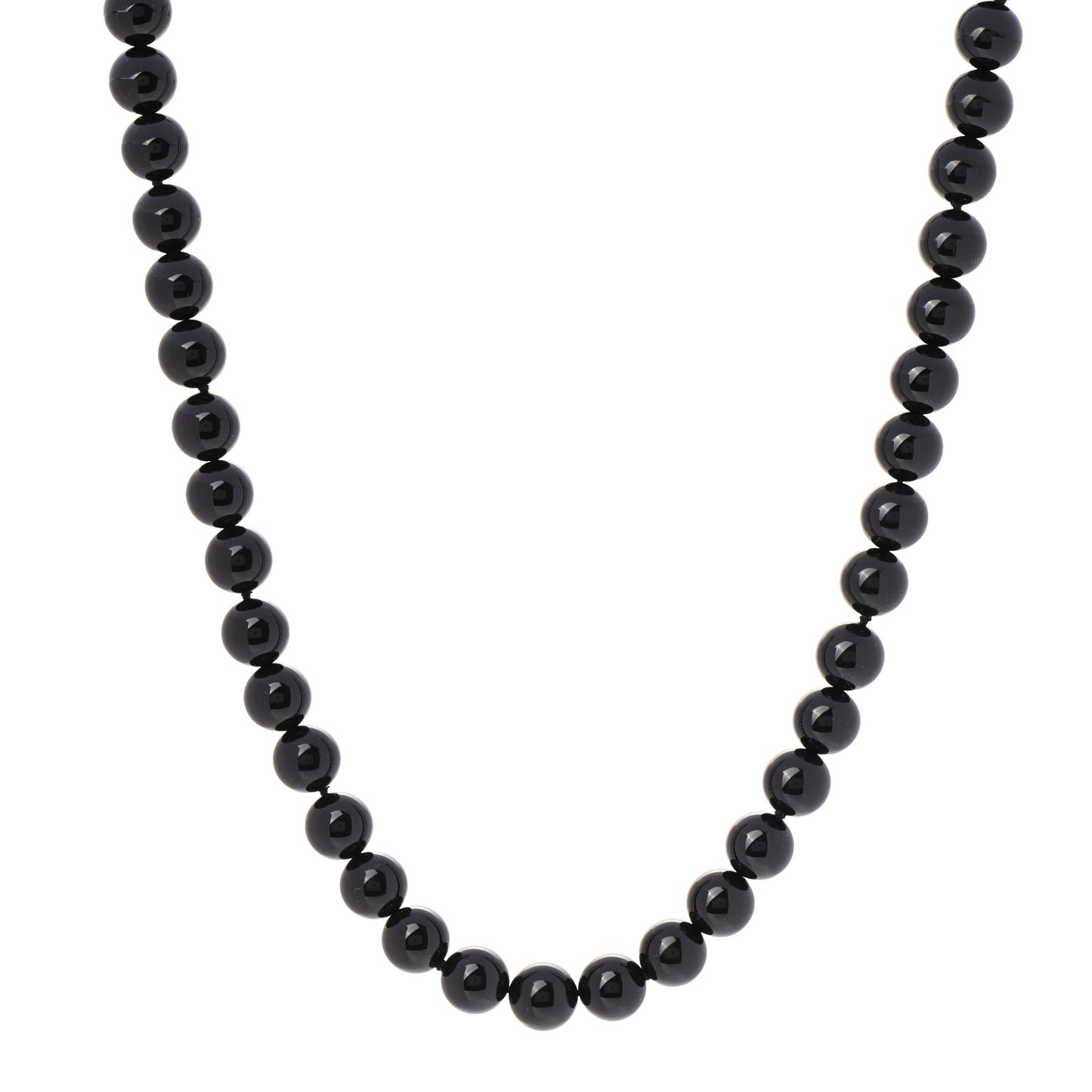 Sterling Silver Black Onyx Bead Toggle Necklace