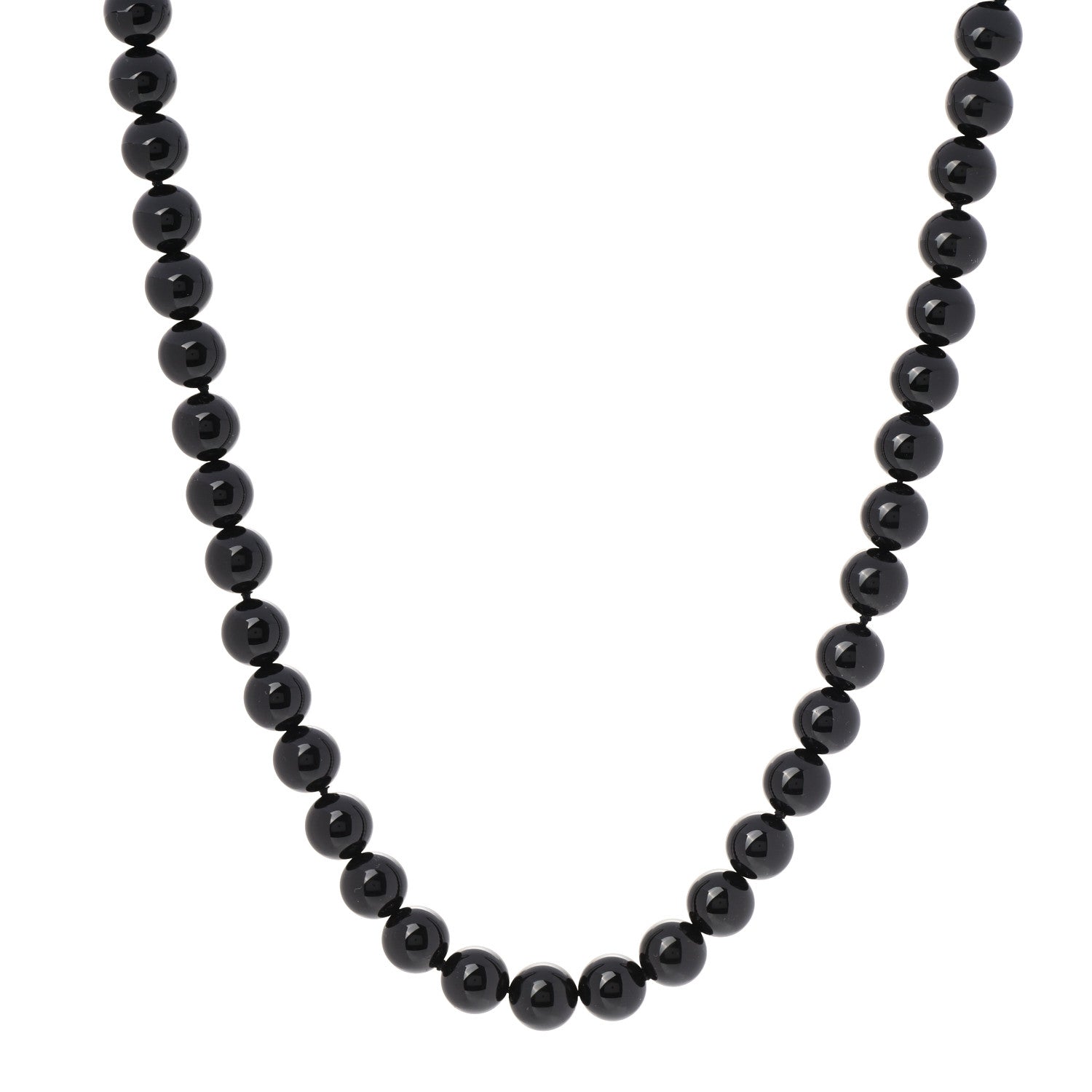 Tiffany Sterling Silver Black Onyx Bead Toggle Necklace 1 of 6