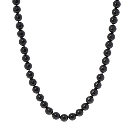 Tiffany Sterling Silver Black Onyx Bead Toggle Necklace 1 of 6