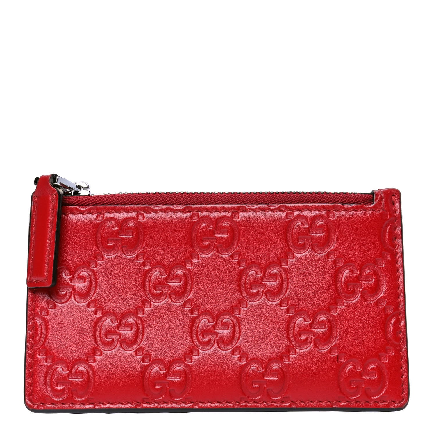 Gucci Guccissima Signature Coin Case Card Holder Hibiscus Red 1 of 4