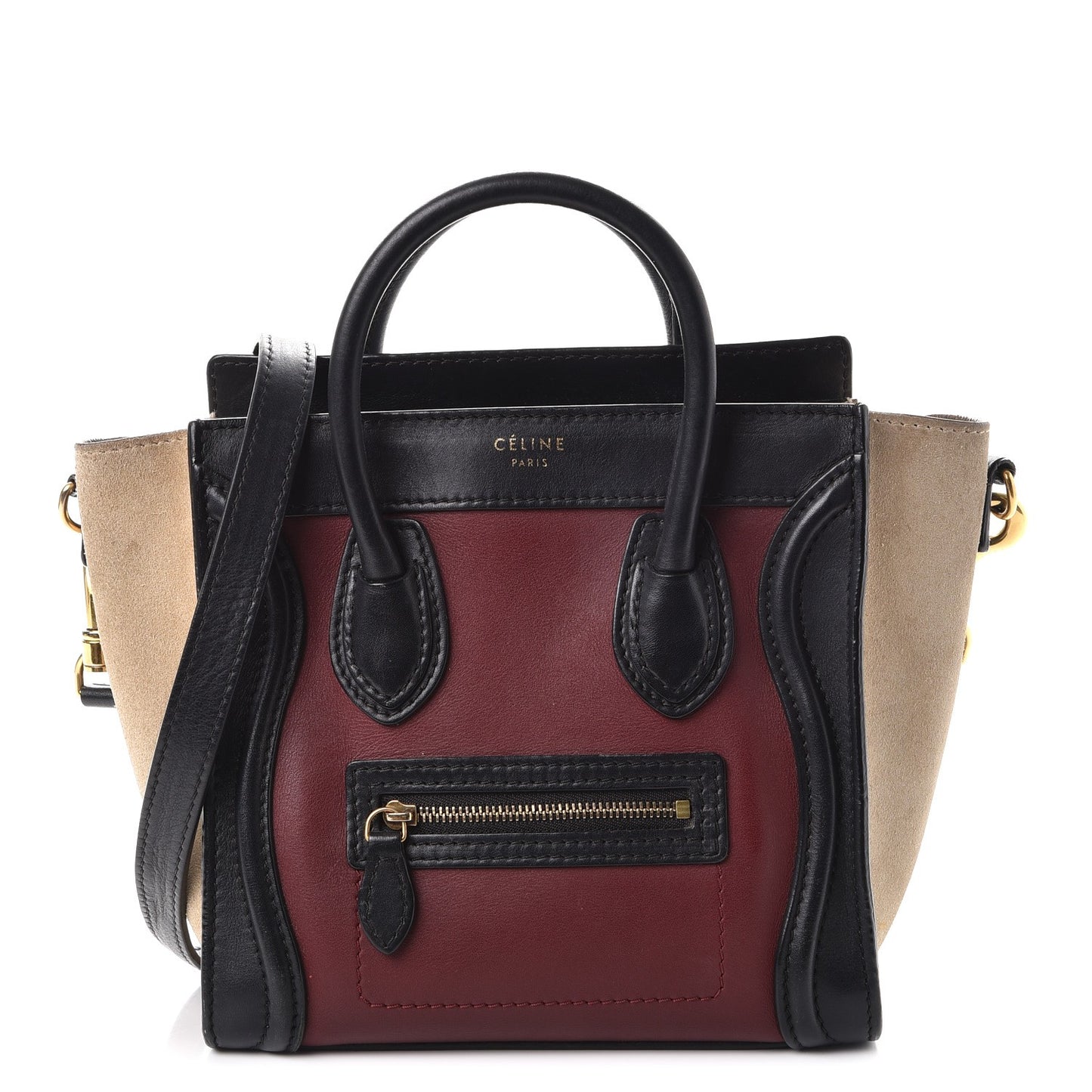 Smooth Calfskin Suede Nano Tri-Color Luggage