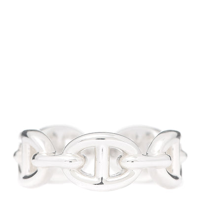 Hermes Sterling Silver PM Chaine d'Ancre Enchainee Band Ring 50 5.25 1 of 6