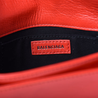 Balenciaga Calfskin Soft B Round Crossbody Bag XS Vivid Red 6 of 9