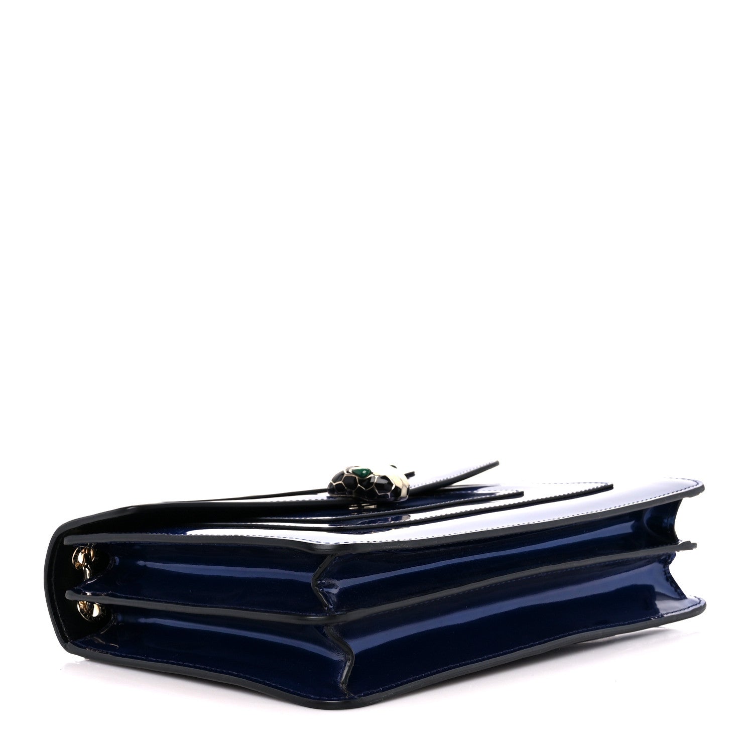 Bulgari Metallic Calfskin Serpenti Forever Shoulder Bag Blue 5 of 13