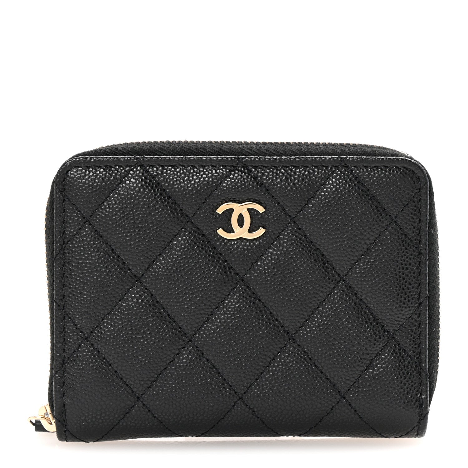 Chanel Caviar Quilted Small Zip Around Wallet Black 1 of 9