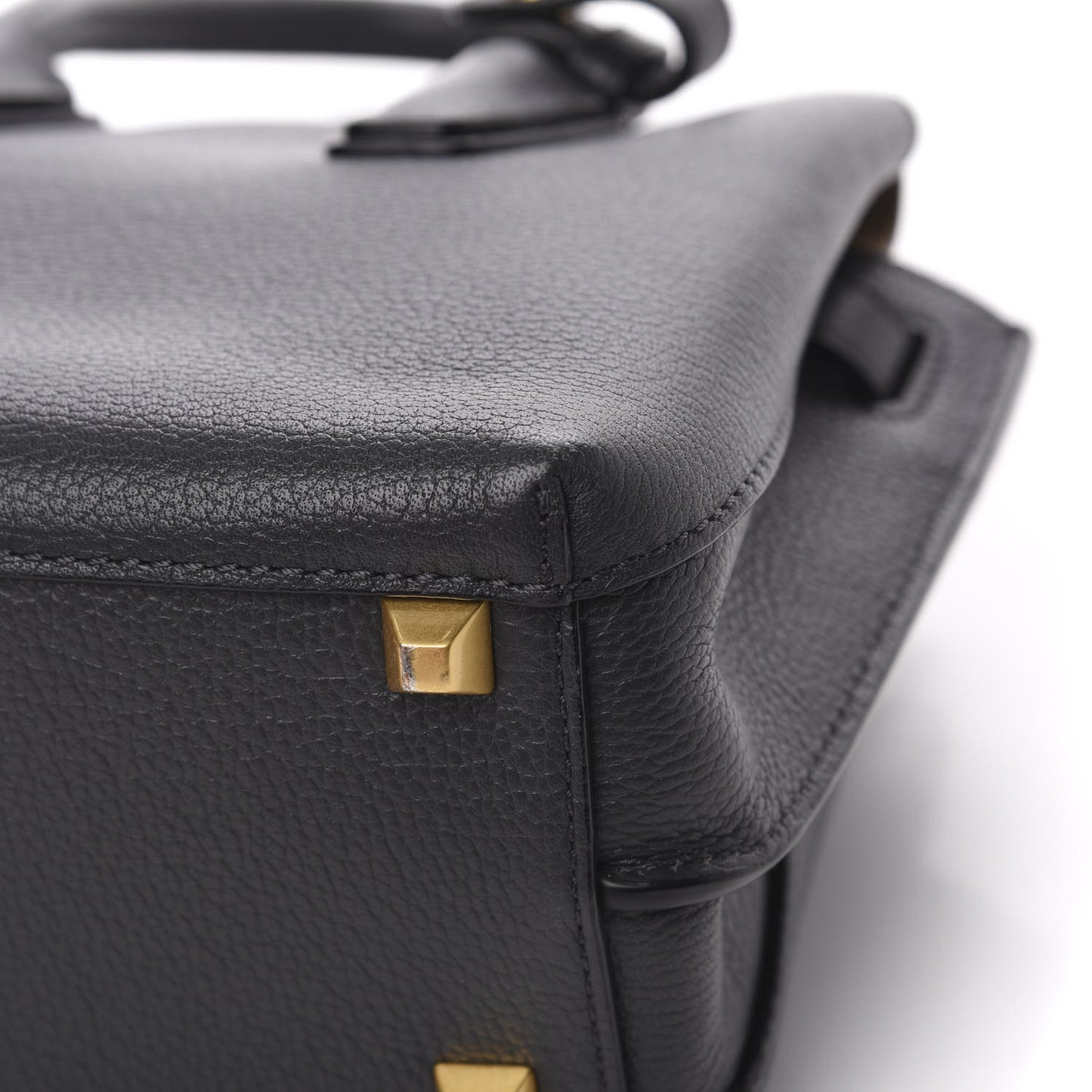 Grained Calfskin Mini Milla Tote Phantom Grey