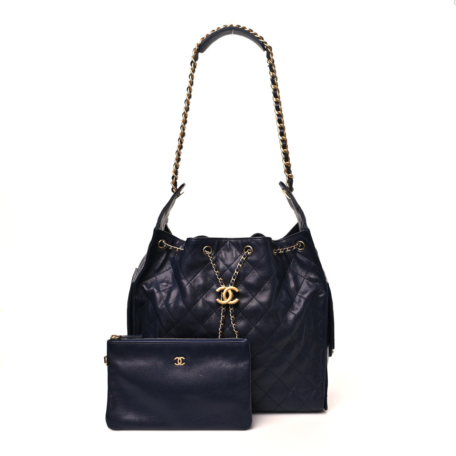 Chanel Caviar Quilted Medium Chanel 25 Handbag Dark Navy 2 of 10