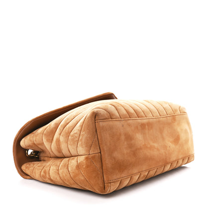 Saint Laurent Suede Y Quilted Monogram Medium Loulou Chain Satchel Cinnamon 4 of 11