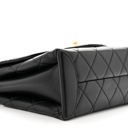 Chanel Lambskin Quilted Trendy Spirit Top Handle Flap Black 9 of 11