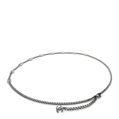 Chanel Ruthenium Crystal CC Chain Links Belt Silver 2 of 4