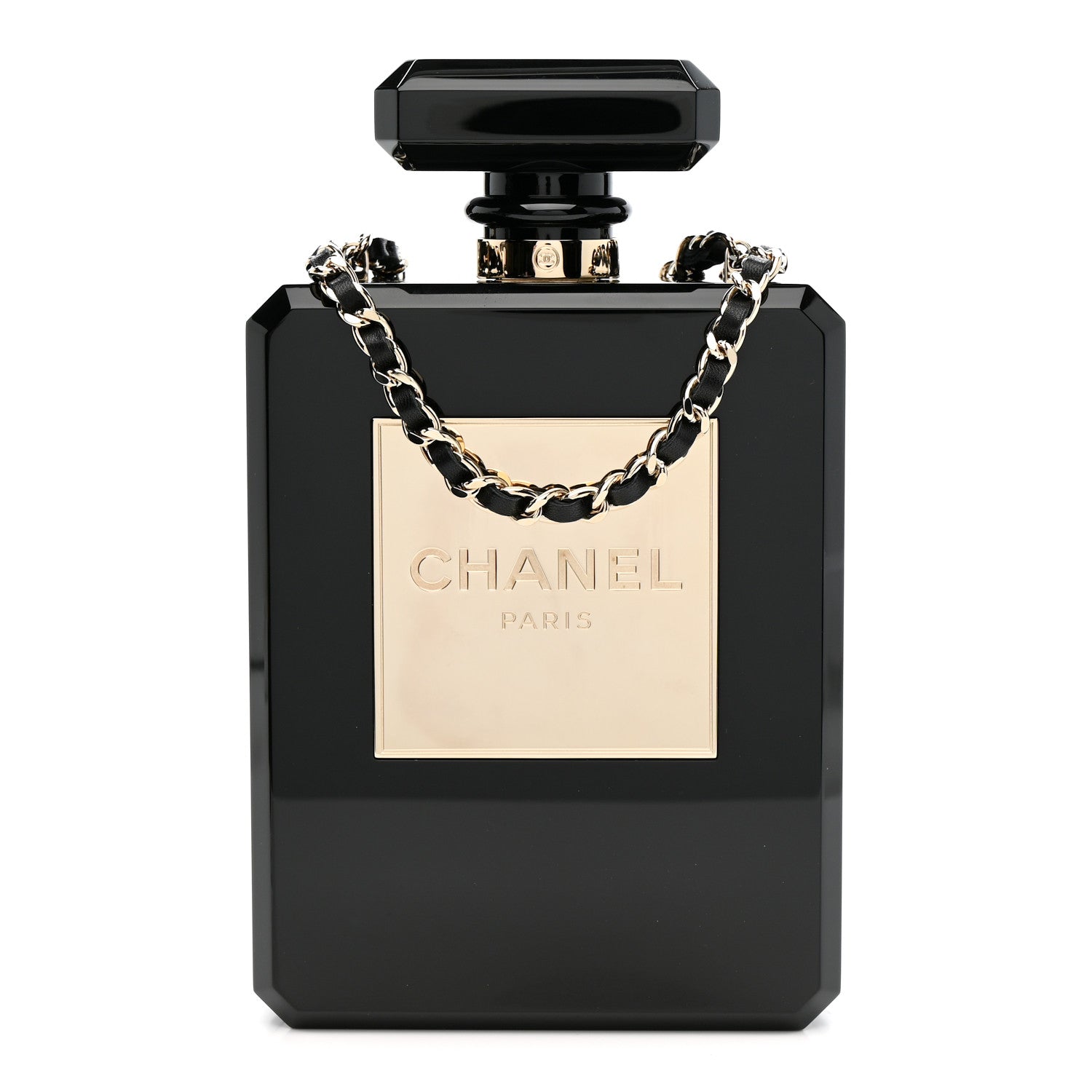 Chanel Plexiglass Perfume Bottle Clutch  Black 1 of 11