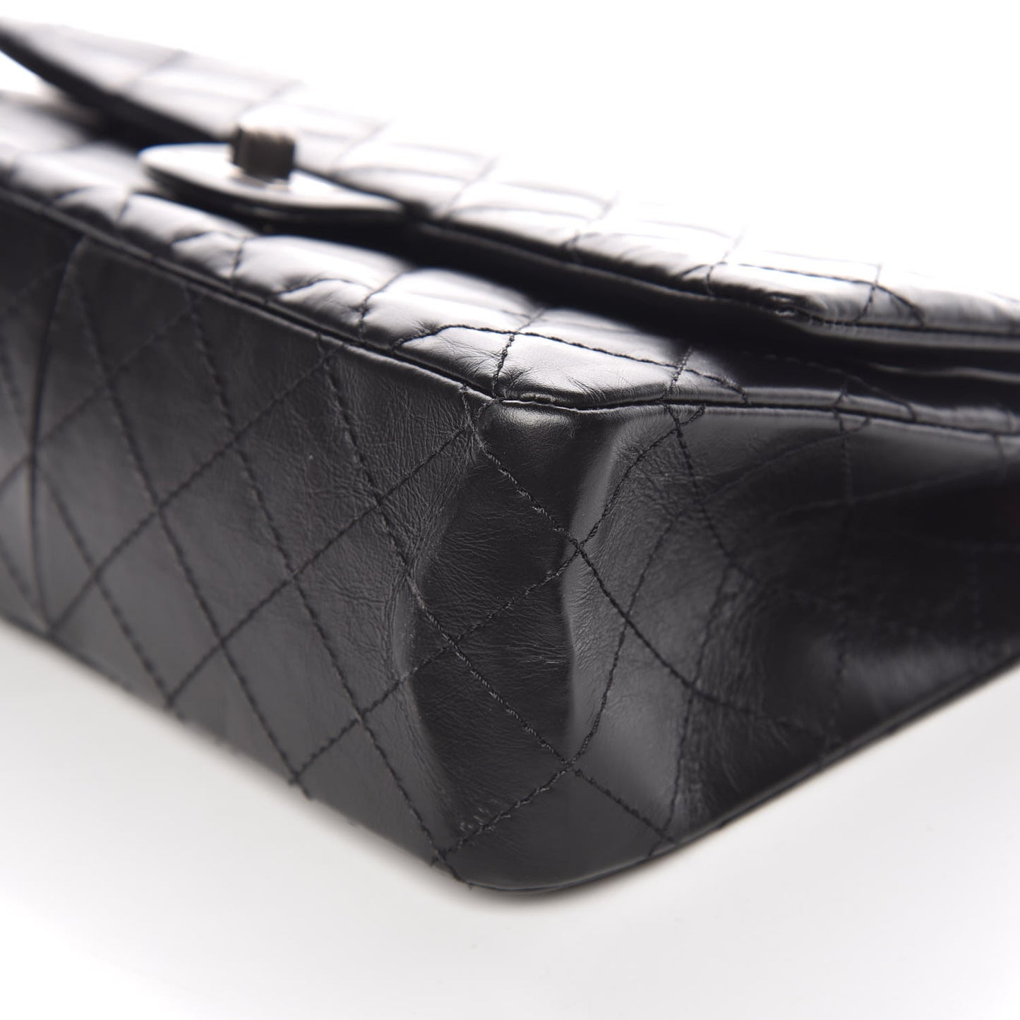 Aged Calfskin Quilted 2.55 Reissue 226 Flap Black