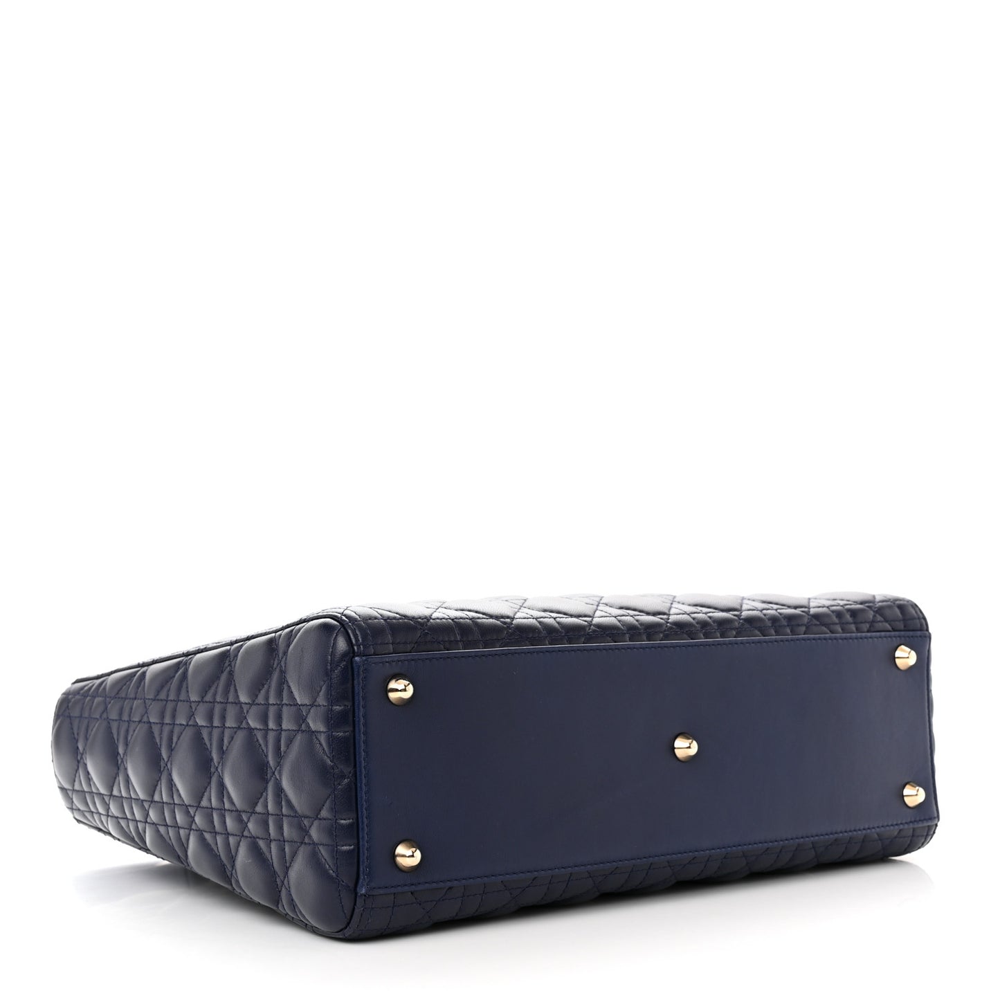 Lambskin Cannage Large Lady Dior Navy Blue