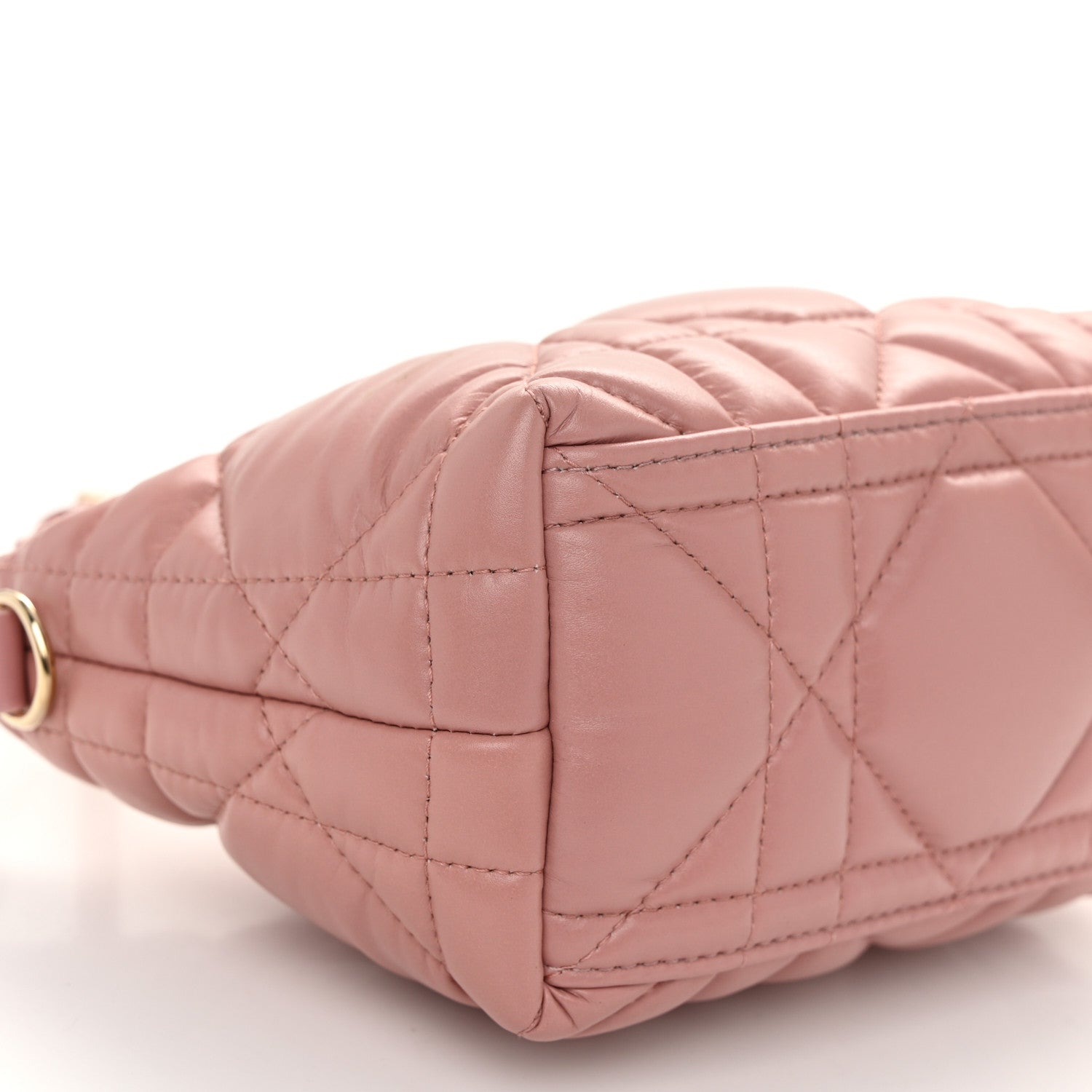 Christian Dior Calfskin Macrocannage Small Diortravel Nomad Pouch Old Rose 9 of 10