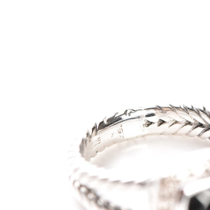 David Yurman Sterling Silver Diamond Black Onyx 7mm Petite Albion Ring 54 7 6 of 6