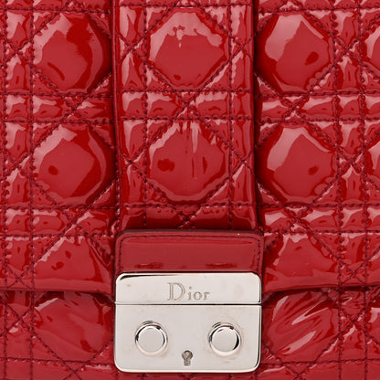 Christian Dior Patent Cannage New Lock Flap Red 9 of 14