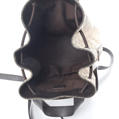 Gucci Monogram Dollar Calfskin O Drawstring Backpack Beige Ebony Testa di Moro Dark Chocolate 5 of 9