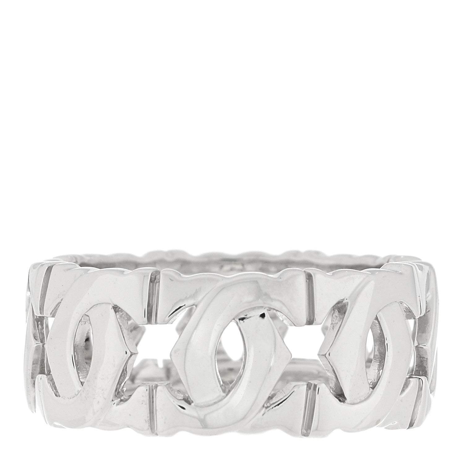Cartier 18K White Gold Entrelaces Ring 53 6.25 3 of 4