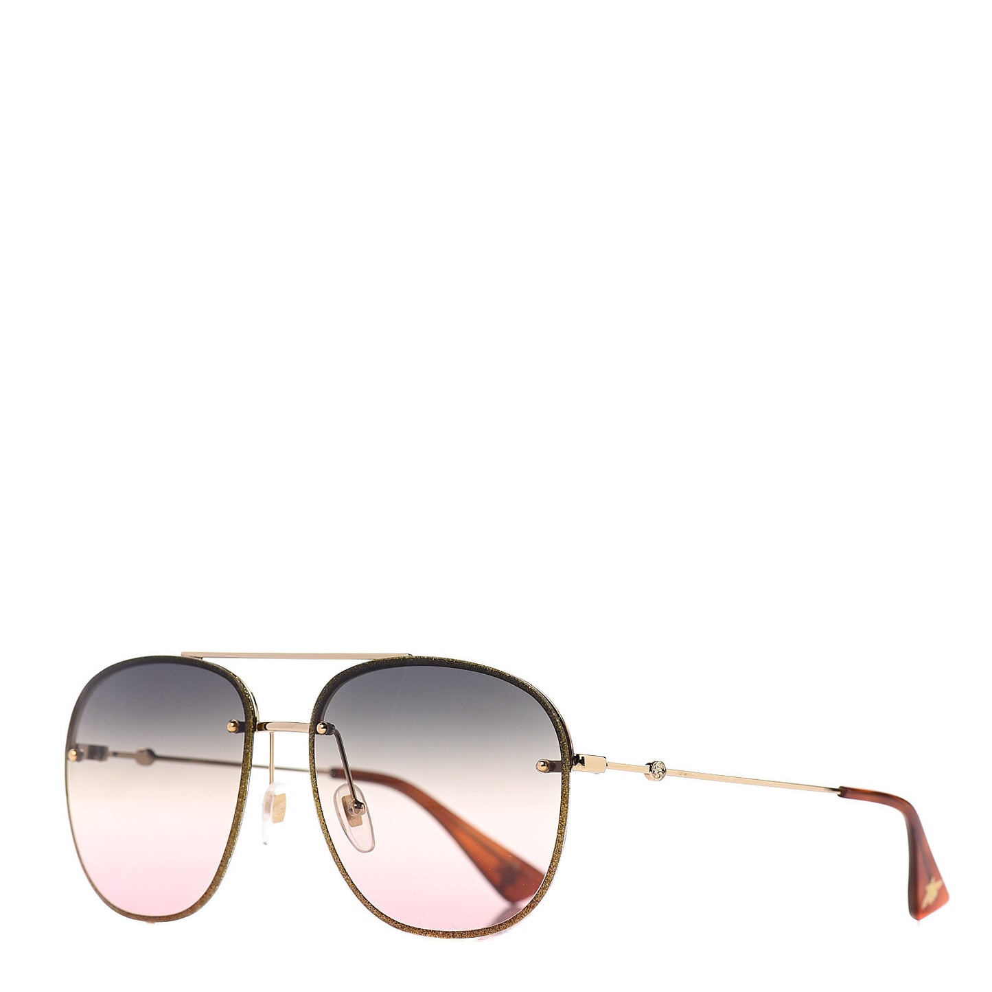 Metal Glitter Aviator Sunglasses G0227S Gold