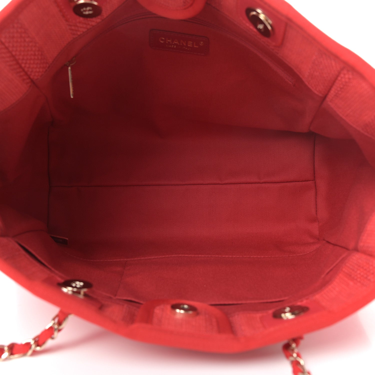 Chanel Mixed Fibers Striped Small Deauville Tote Red 5 of 10