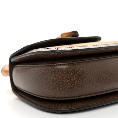 Gucci Monogram Jumbo GG Textured Dollar Calfskin Web Mini Bamboo 1947 Top Handle Bag Camel Ebony New Acero 9 of 11