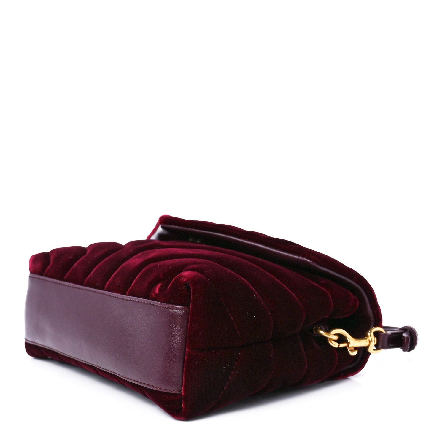 Saint Laurent Velvet Y Quilted Monogram Toy Loulou Crossbody Bag French Burgundy 10 of 12