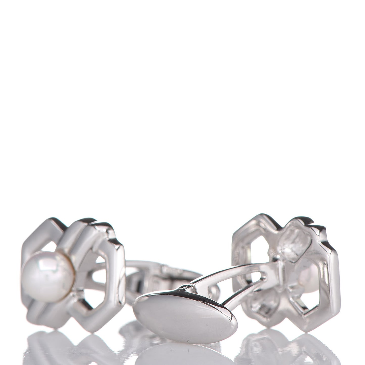 Sterling Silver Pearl Cufflinks