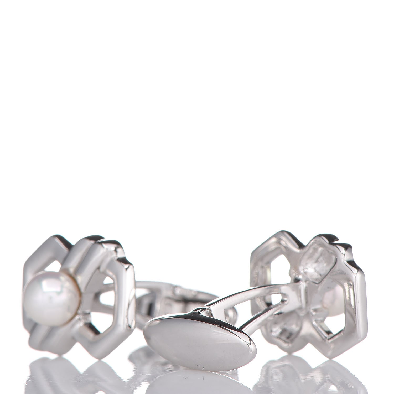 Mikimoto Sterling Silver Pearl Cufflinks 3 of 5