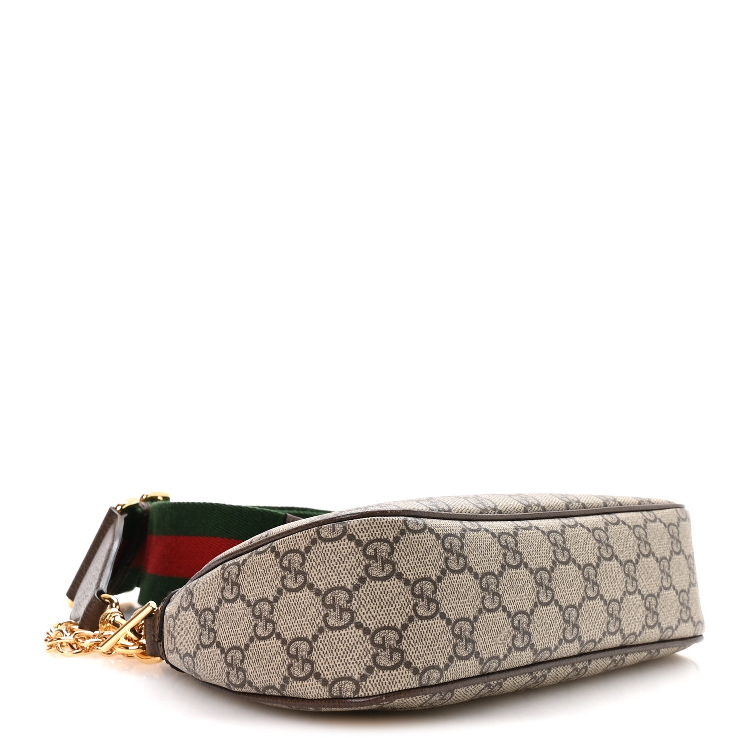 Gucci GG Supreme Monogram Textured Dollar Calfskin Web Small Ophidia GG Handbag Beige Ebony New Acero 4 of 11
