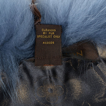 Louis Vuitton Nathalia Fox Fur Scarf Blue Nuit 9 of 9