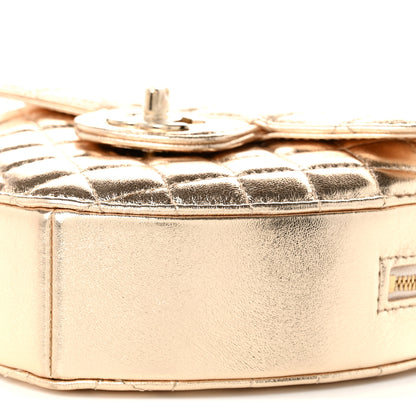 Chanel Metallic Lambskin Quilted Large CC In Love Heart Bag Gold 9 of 10