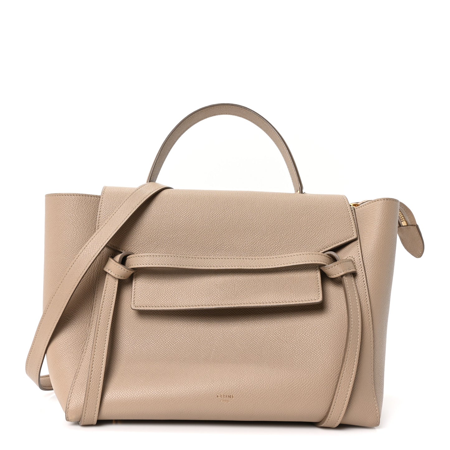 Grained Calfskin Mini Belt Bag Light Taupe