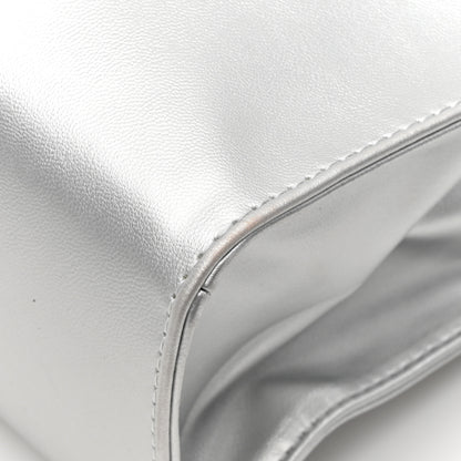 Telfar Metallic Vegan Leather Small Shopping Bag Silver 11 of 13