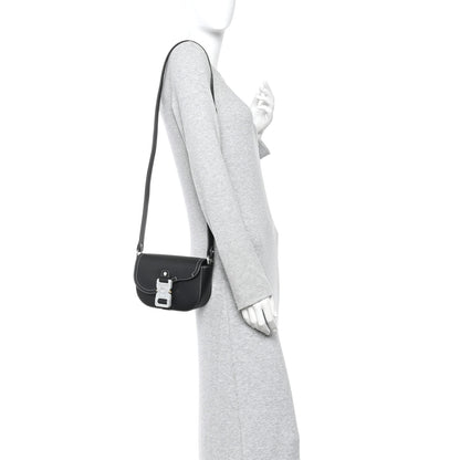 Christian Dior Grained Calfskin Saddle Messenger Bag With Strap Black 2 of 11