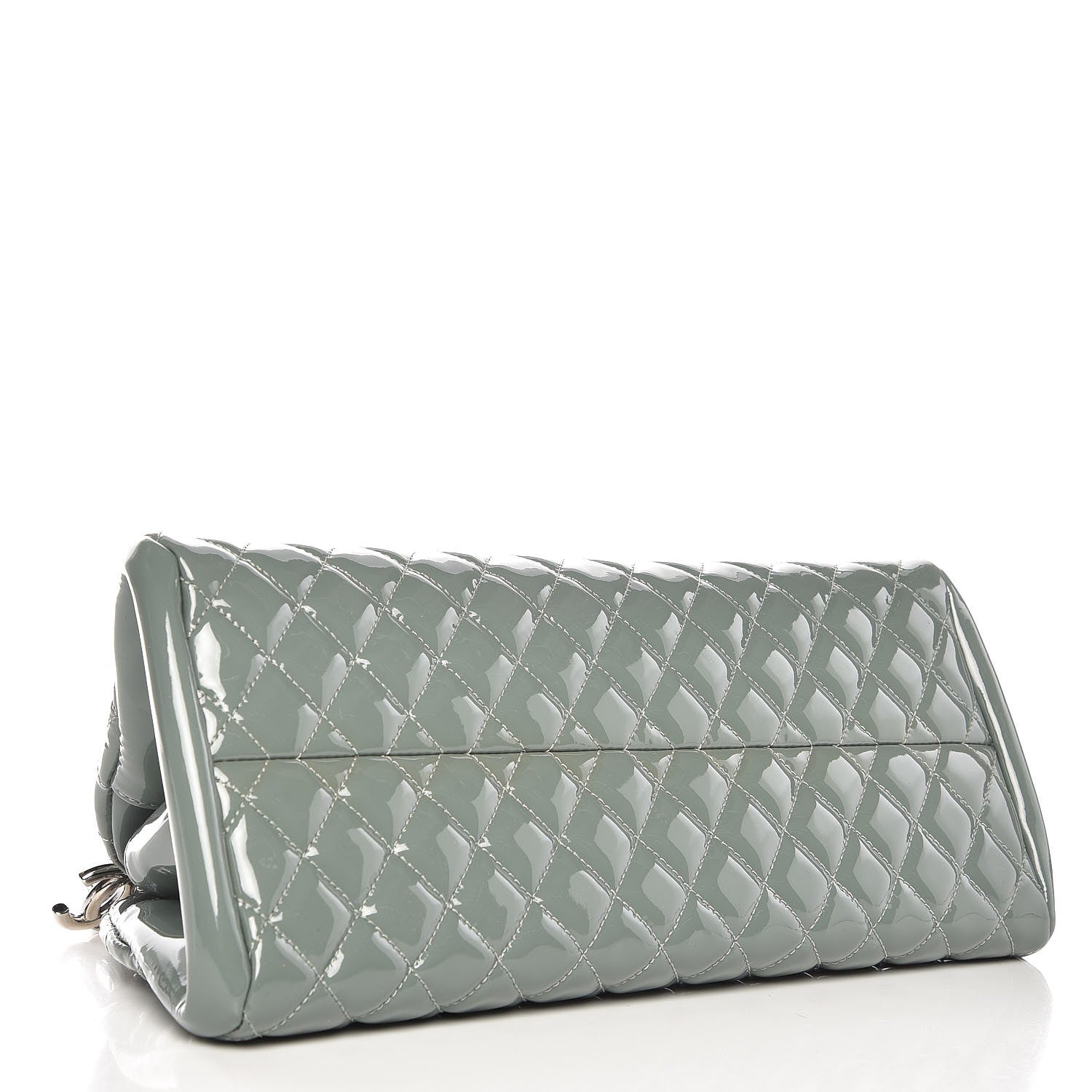 Chanel Patent Quilted Medium Just Mademoiselle Grey 4 of 7