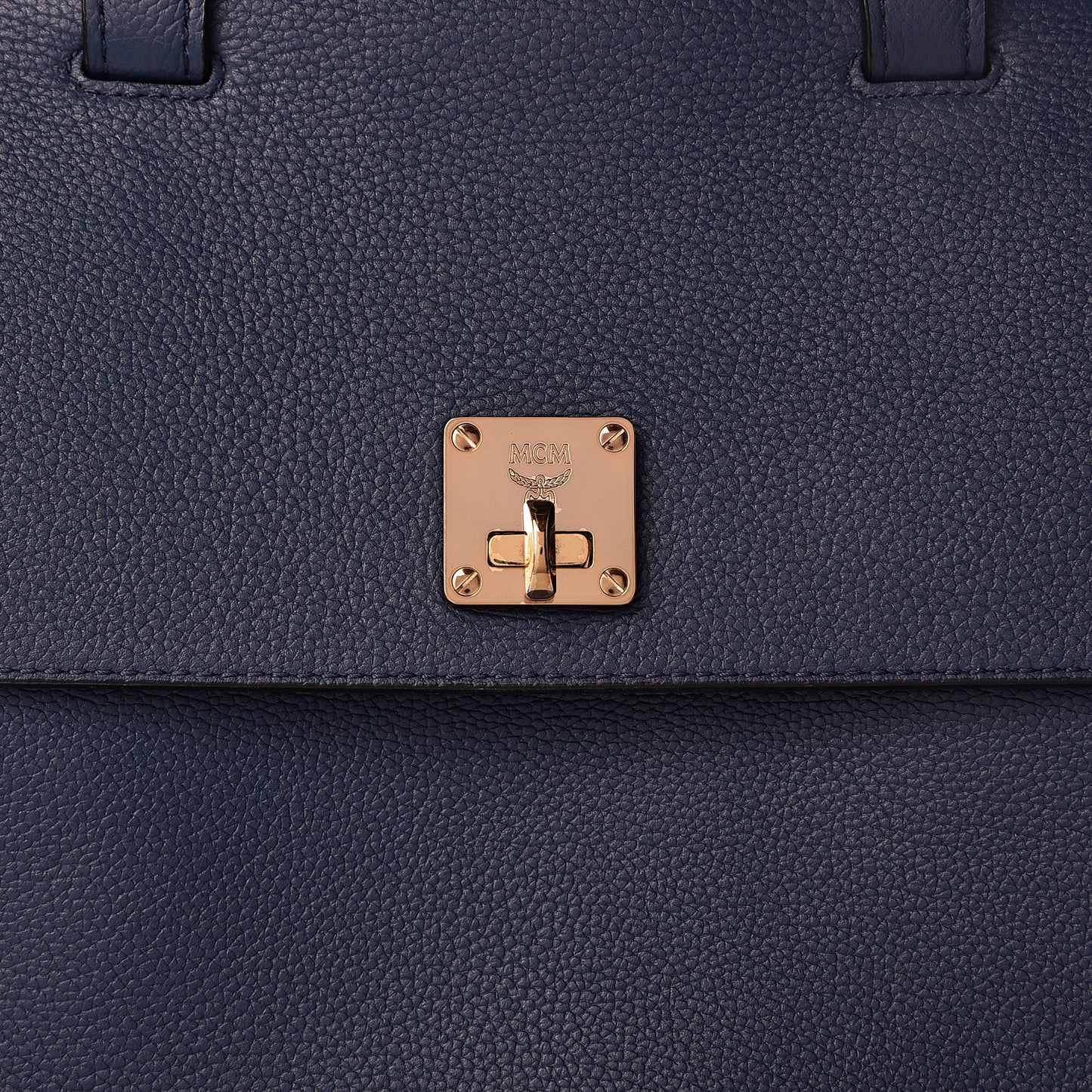 Grained Calfskin Large Milla Convertible Backpack Navy
