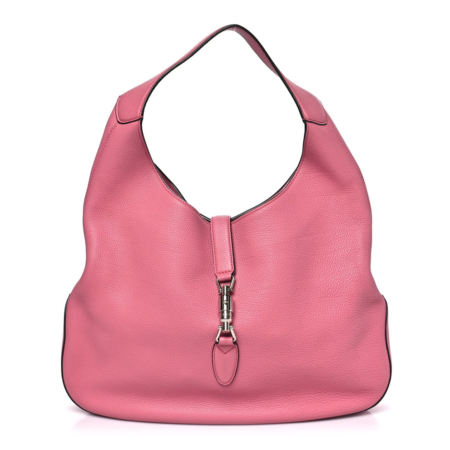 Soft Grained Calfskin Large Jackie Hobo Glossy Pink