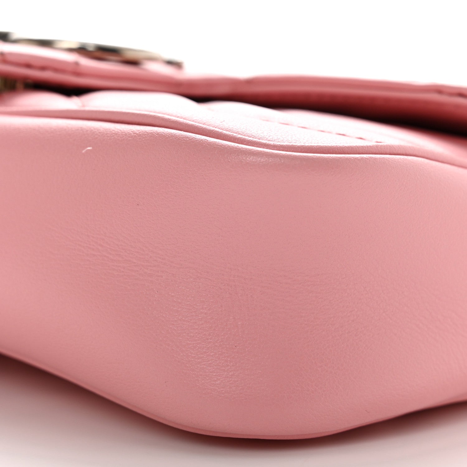 Gucci Calfskin Matelasse Super Mini GG Marmont Shoulder Bag Wild Rose 10 of 10