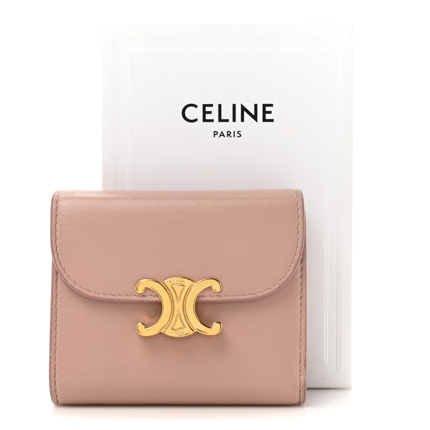 Celine Shiny Calfskin Small Triomph Wallet Antique Rose 14 of 14