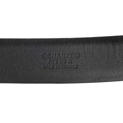 Chanel Calfskin Pearl Crystal CC Belt 80 32 Black 5 of 6