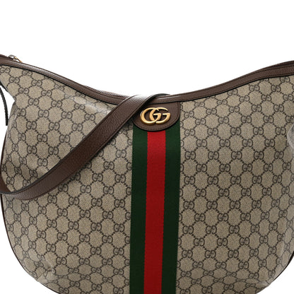 Gucci GG Supreme Monogram Web Ophidia Half Moon Hobo Brown 8 of 11