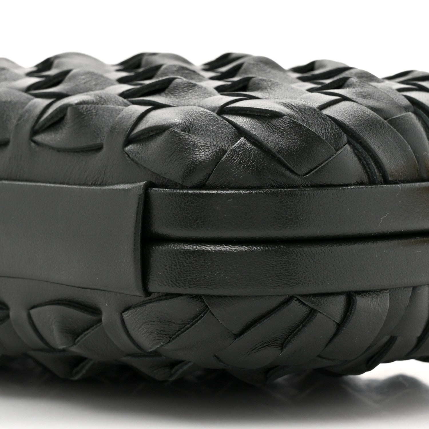 Bottega Veneta Grained Lambskin Intreccio Knot On Strap Black 9 of 9