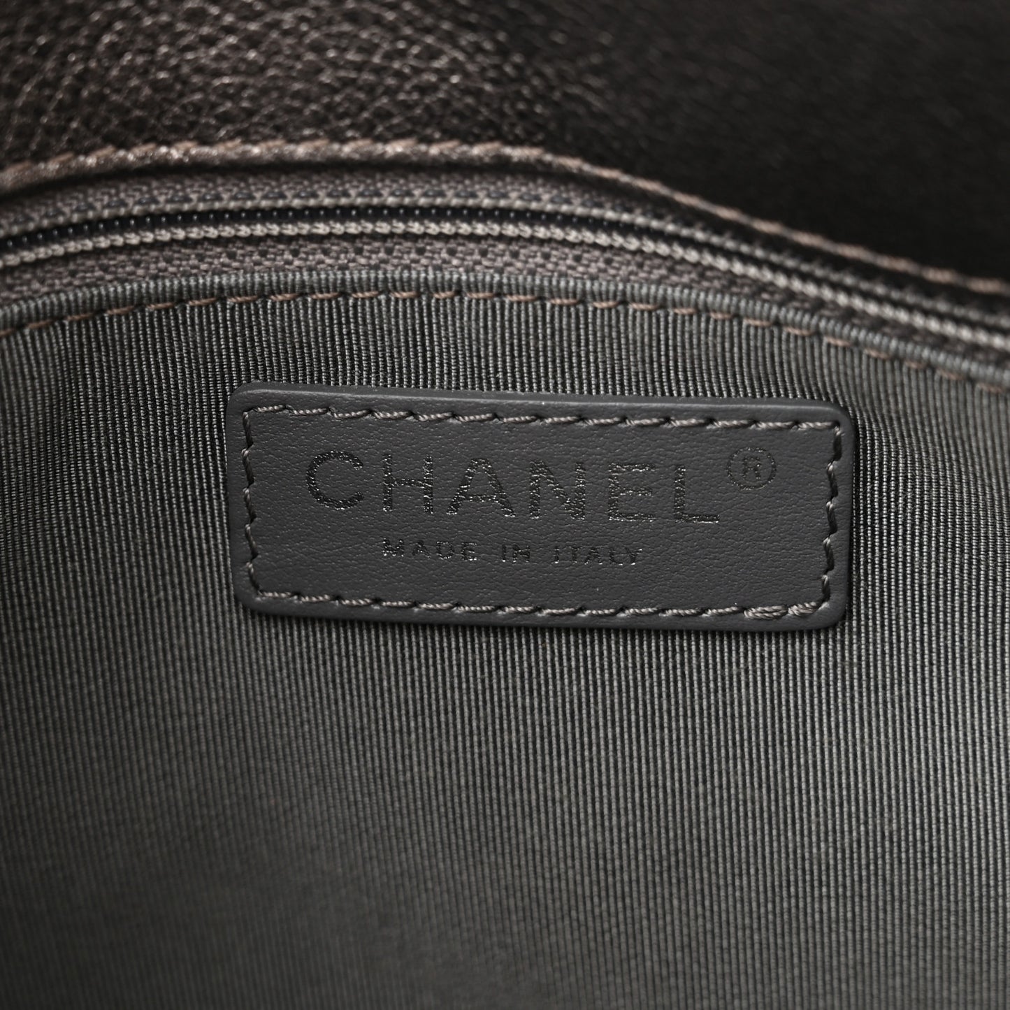 Metallic Grained Calfskin Quilted Large Casual Pocket Bowling Bag Silver
